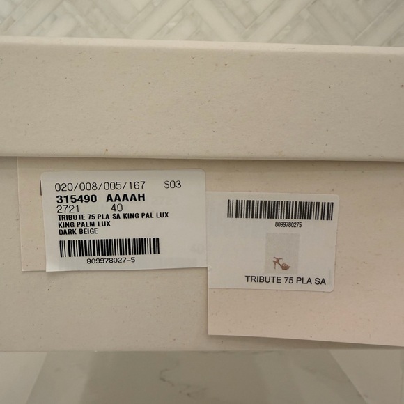 Saint Laurent Tribute 75 Platform Heels Beige Size 40 NWT - Picture 9 of 12